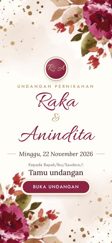 Contoh undangan pernikahan tema Adiwarna