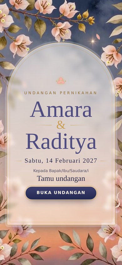 Contoh undangan pernikahan tema Afterglow