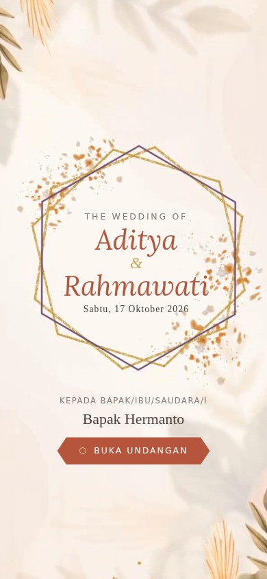 Contoh undangan pernikahan tema Amora