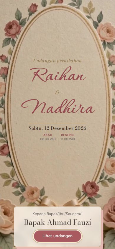 Contoh undangan pernikahan tema Amourette