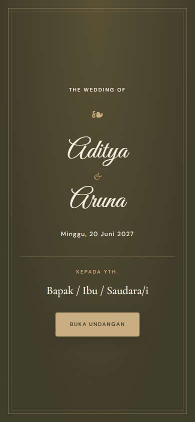 Contoh undangan pernikahan tema Anggrek