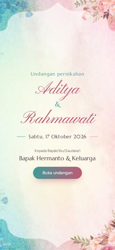 Contoh undangan pernikahan tema Anindya