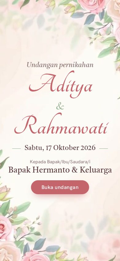 Contoh undangan pernikahan tema Arunika
