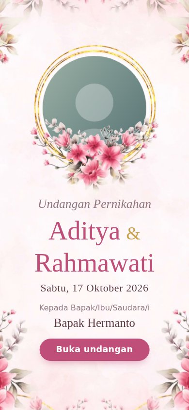 Contoh undangan pernikahan tema Asoka