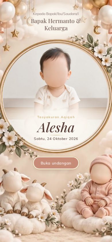 Contoh undangan aqiqah tema Ayunda