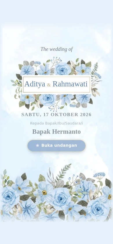 Contoh undangan pernikahan tema Bluebell Ride