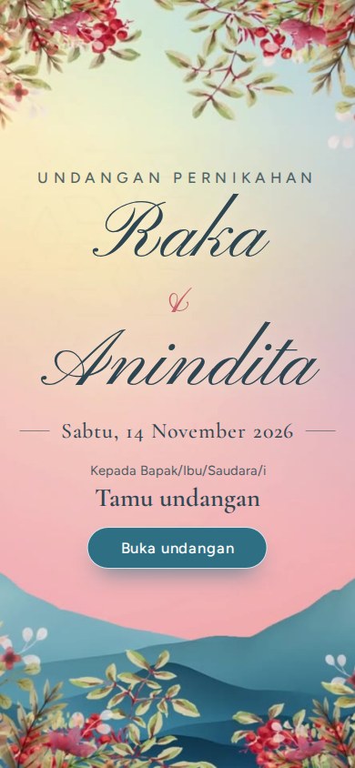 Contoh undangan pernikahan tema Cakrawala