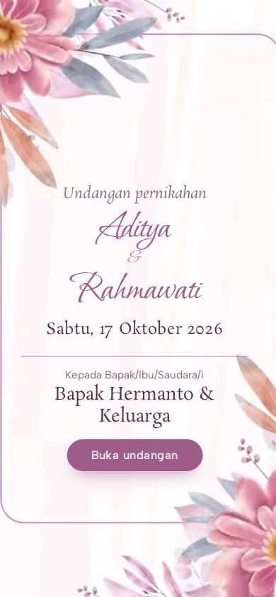 Contoh undangan pernikahan tema Dahayu