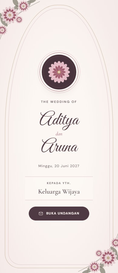 Contoh undangan pernikahan tema Dahlia