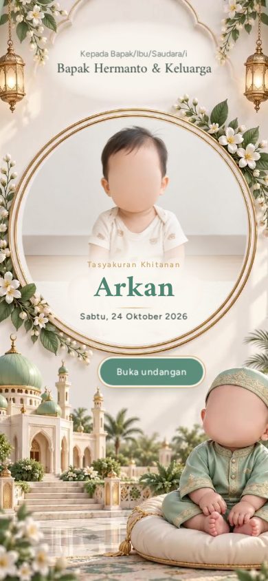 Contoh undangan khitan tema Fanus