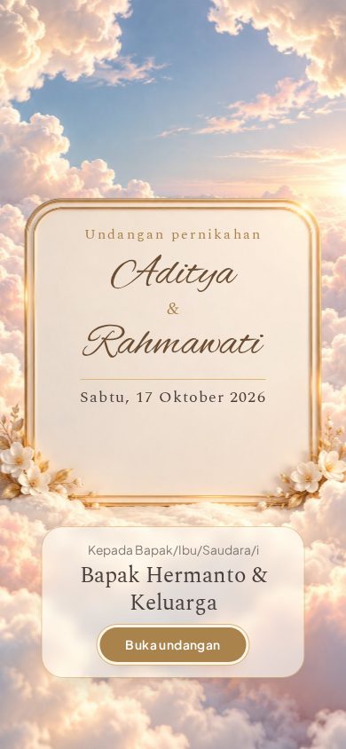 Contoh undangan pernikahan tema Gemawan