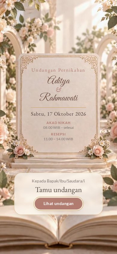 Contoh undangan pernikahan tema Hikayat