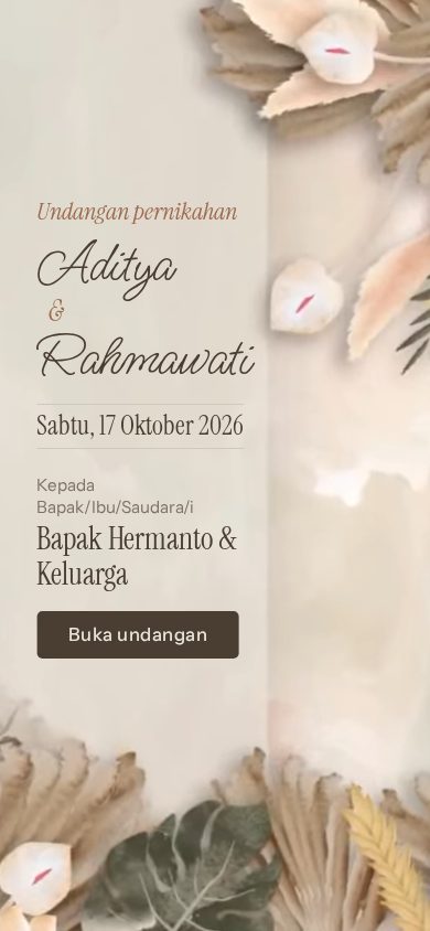 Contoh undangan pernikahan tema Ilalang