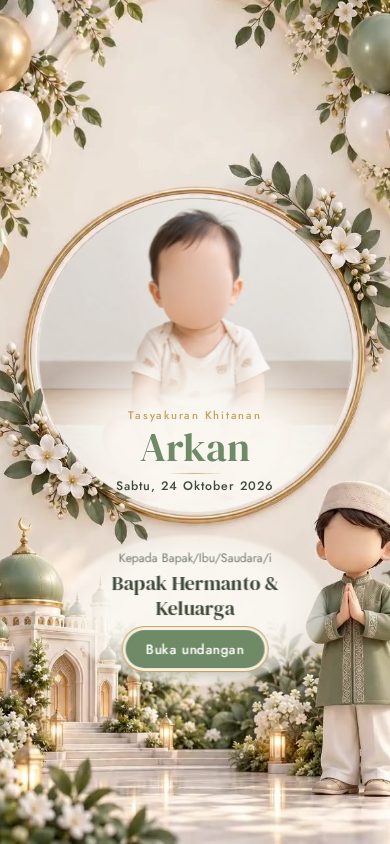 Contoh undangan khitan tema Kautsar