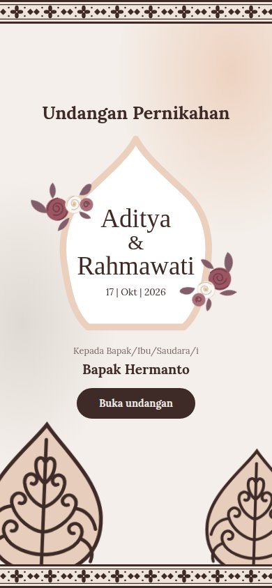 Contoh undangan pernikahan tema Kayon