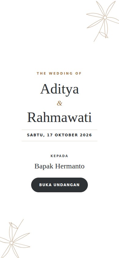 Contoh undangan pernikahan tema Kenanga