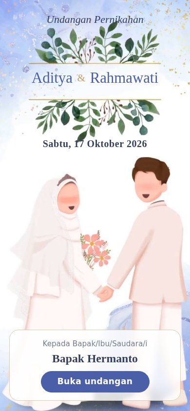 Contoh undangan pernikahan tema Kinasih