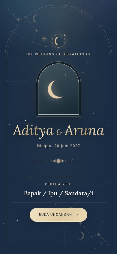 Contoh undangan pernikahan tema Lunaria