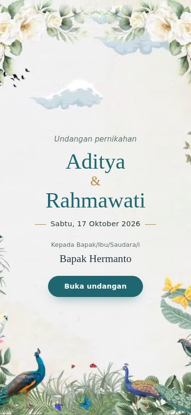 Contoh undangan pernikahan tema Merak