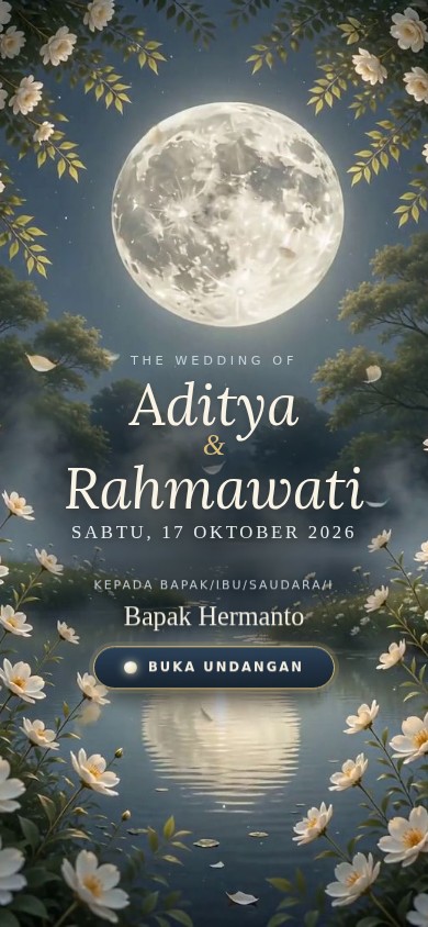 Contoh undangan pernikahan tema Moonpetal