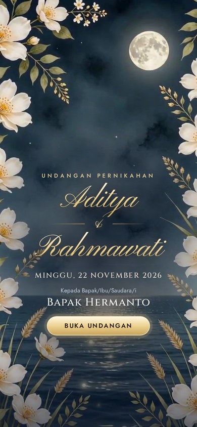 Contoh undangan pernikahan tema Moonwake