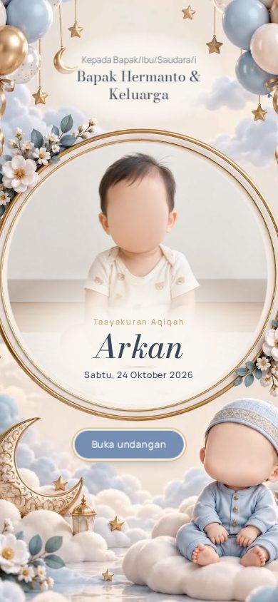 Contoh undangan aqiqah tema Nirmala