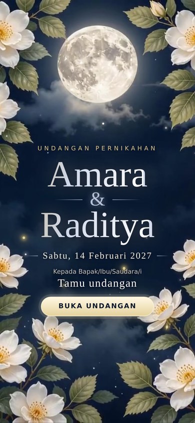 Contoh undangan pernikahan tema Nocturne