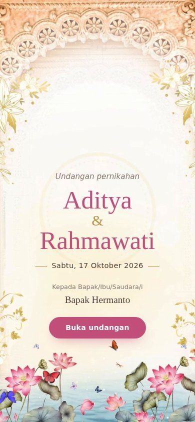 Contoh undangan pernikahan tema Padma