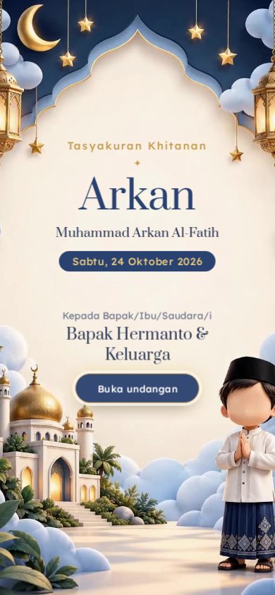 Contoh undangan khitan tema Pelita