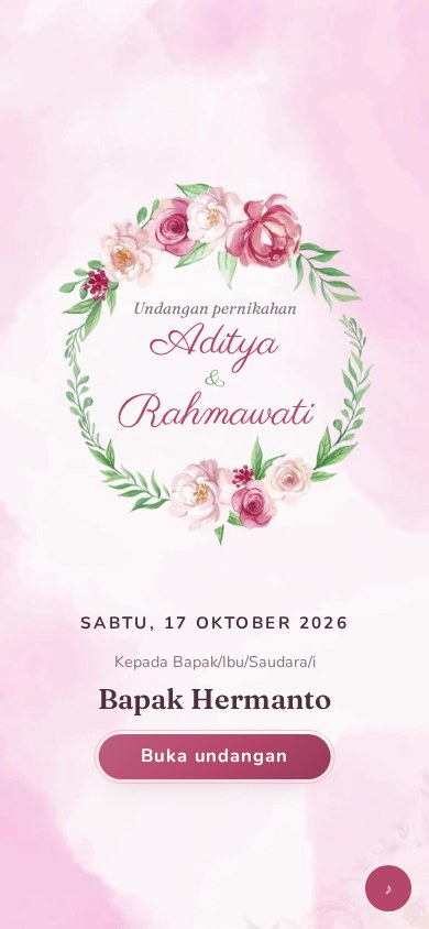 Contoh undangan pernikahan tema Peony Halo