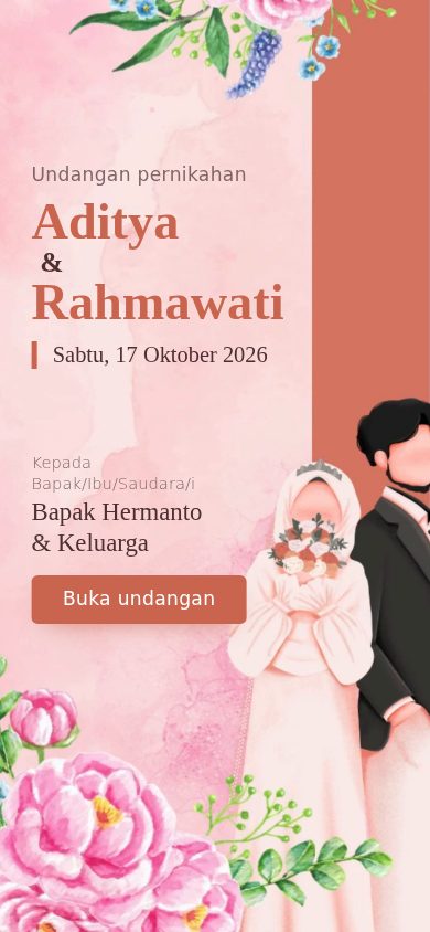 Contoh undangan pernikahan tema Puspa