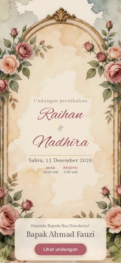 Contoh undangan pernikahan tema Rosegate