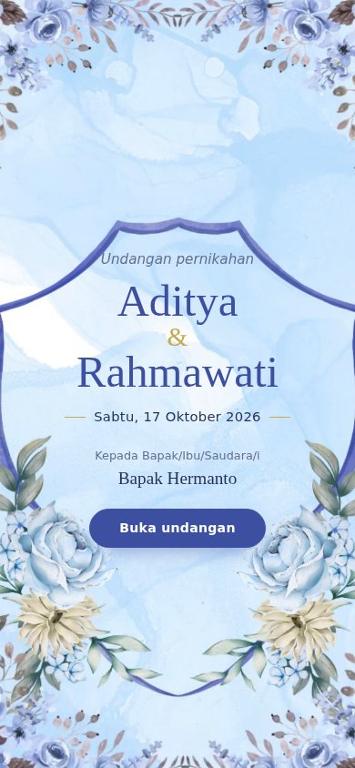Contoh undangan pernikahan tema Safir