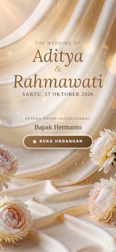 Contoh undangan pernikahan tema Silken Bloom