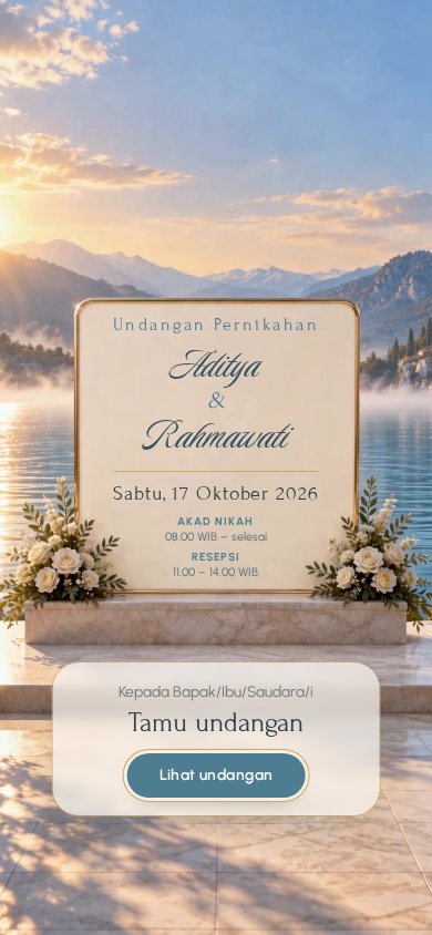 Contoh undangan pernikahan tema Telaga