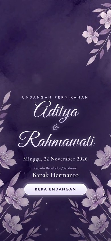 Contoh undangan pernikahan tema Velvet